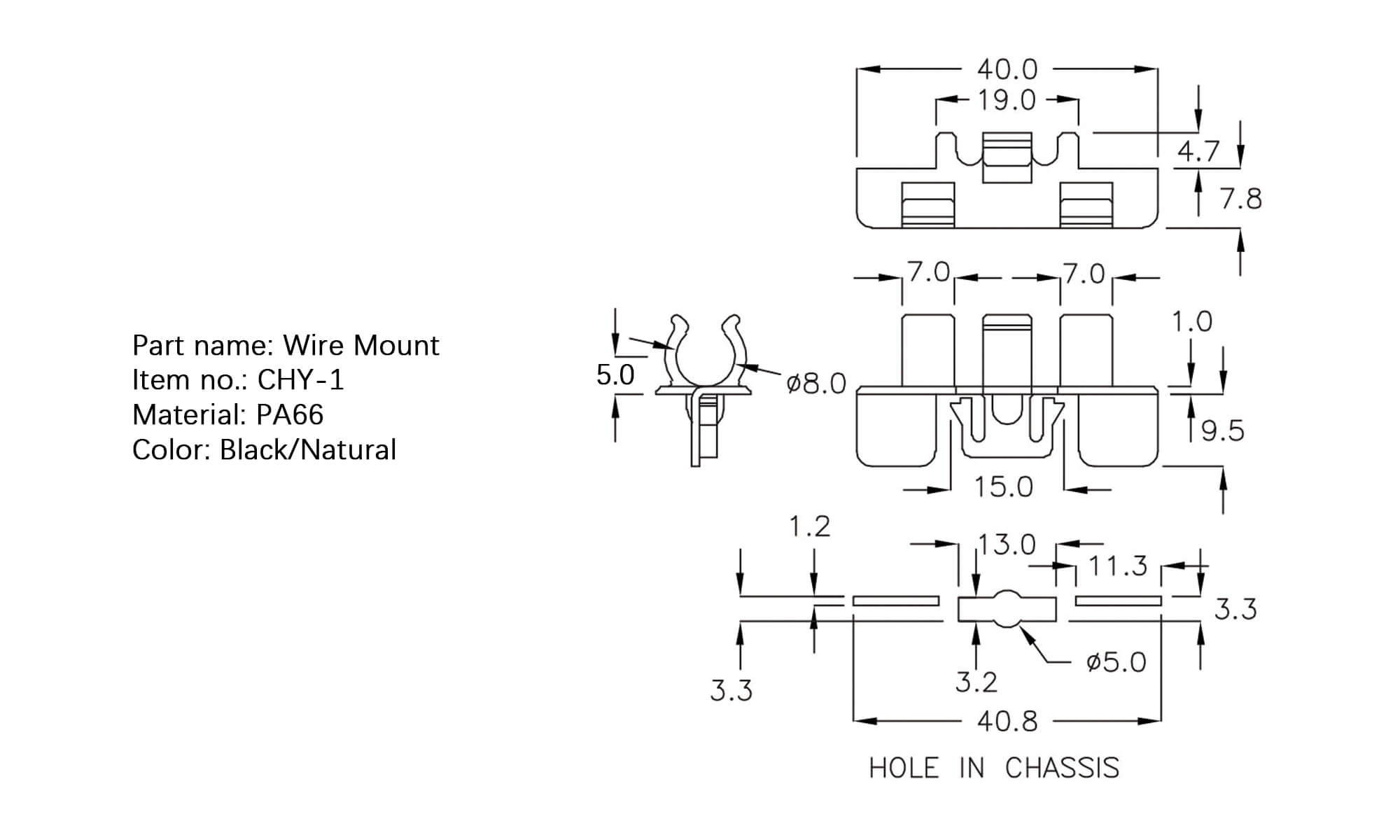 Plastic Wire Mount CHY-1